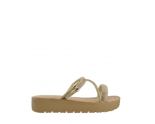 Sandalia Plana Brillo